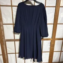 アクシーズファム　ドレス　長袖　ネイビー　結婚式