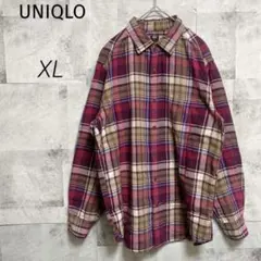 UNIQLO ユニクロ【XL】フランネルチェックシャツ ネルシャツ ゆったり