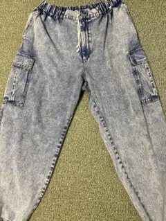 デニム風カーゴパンツ