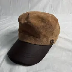 m*a様 Champion キャップ コーデュロイ 切替 レザー L ブラウン