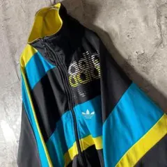 adidas アディダス トラックジャケット 万国旗タグ 左右非対称 刺繍 M