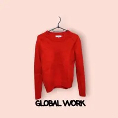 GLOBAL WORK 赤 長袖ニットセーター