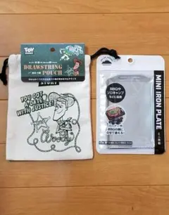 ★新品未開封★キャンプ　ミニ鉄板　トイストーリー　巾着　セリア　アイアンプレート