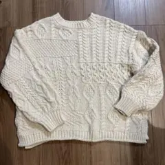 Ungrid アイボリー ケーブルニットセーター