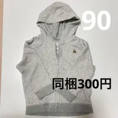 baby GAP ワッフル ジップパーカー グレー 18-24m 90 春　秋
