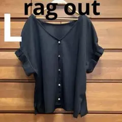 rag out 黒半袖タックスリーブブラウス avail ラグアウトのサムネイル