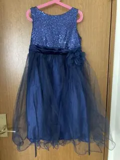 美品　フォーマル　ドレス 発表会　ネイビー　チュール