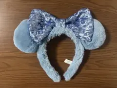 ディズニー　水色リボン付き耳カチューシャ