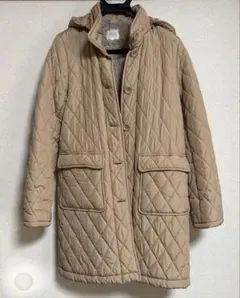 grove ベージュ キルティング ロングコート L