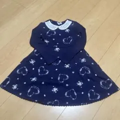 レース付き　花柄　ハート柄　ワンピース　MEZZO PIANO 130サイズ