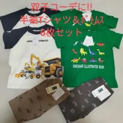 新品タグ付 恐竜＆建設車両デザインTシャツセット 6枚