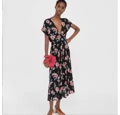【美品】ZARA WOMAN 花柄 ロングワンピース マキシ丈 2way S相当のサムネイル