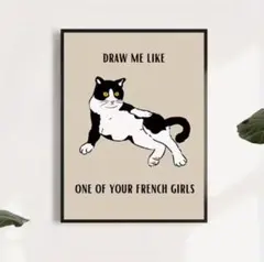 Ａ3 アートポスター　猫　インテリア雑貨　シンプル　オシャレ　店舗　ディスプレイ