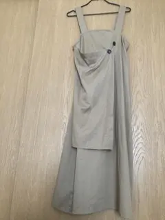 ノースリーブ ベージュ ジャンパースカート