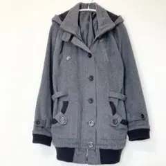 【LUNA CION】ルナシオン フーデットコート グレー LL 大きいサイズ