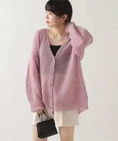 カーディガン メランジ畦BIGカーディガン