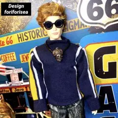 バービーケン　カジュアルダンディハイネックニット★skeletonチョーカー★