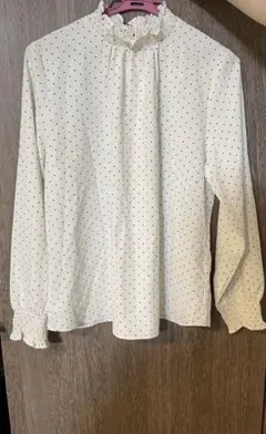 earth music&ecology ドットブラウス 水玉 シャーリング