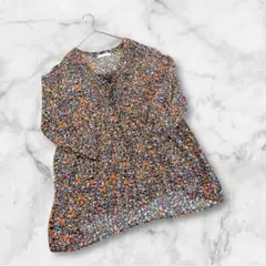 ローリーズファーム　 チュニックワンピース ネイビー　花柄　Lサイズ