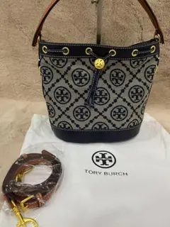 トリーバーチ キャンバス ロゴデザイン ショルダーバッグ