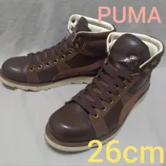 PUMA ブラウン レザースニーカー