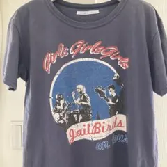 KBF ロック バンドデザイン 半袖Tシャツ ヴィンテージ加工 ネイビーのサムネイル
