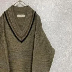 90S vintage 柄ニット　古着　個性派　メンズ　ゆるダボ　菅田将暉