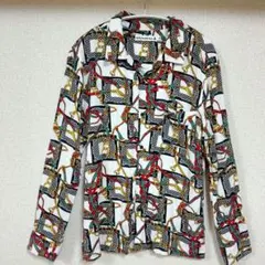 Hollywood Rich .＆　長袖シャツ ホワイト/マルチカラー　Мサイズ