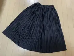 黒 プリーツスカート ゴムウエスト
