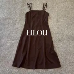 LILOU リル キャミワンピース ブラウン フレア 秋冬 厚手 ナチュラル