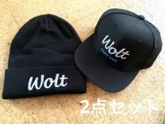 新品未使用　wolt ウォルト　配達用　キャップ　ニット帽　帽子2点セット