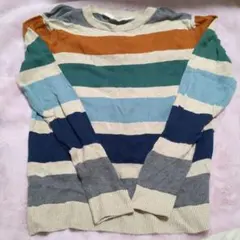 H&M マルチカラー ストライプ セーター 134/140