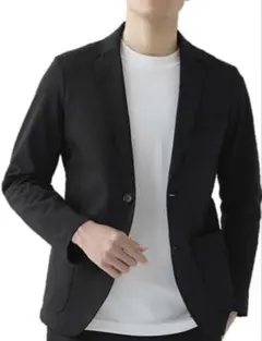 テーラードジャケット 黒 ブラック 2XL 伸縮素材 美品 メンズ