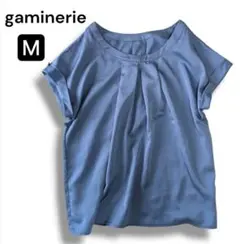 gaminerie ギャミヌリー M タック入り ブルー 半袖 ブラウスのサムネイル