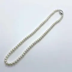 リアルパール ネックレス 本真珠 SILVER刻印 セミラウンド