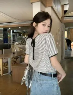 SHEIN ボーダートップス