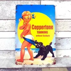 ブリキ看板☆ コパトーン COPPERTONE 日焼け止め ビーチ 480