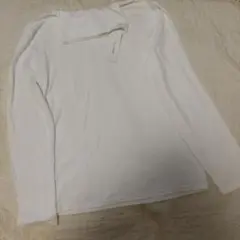 しまむら スムース タートルネック ロンT カットソー 綿混 ホワイト