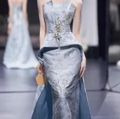 【1点限り‼️】フォーマル ドレス パーティー ブルー 結婚式 卒業式　Mサイズ