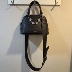 pium ビジュー付きpiumモノグラムミニバッグ