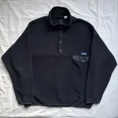 【XL】90s Patagonia シンチラ スナップT ブラック フリース