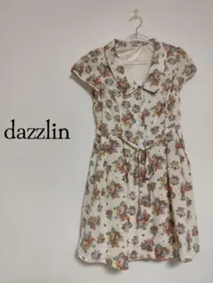 dazzlin フラワープリント 半袖ミニワンピース