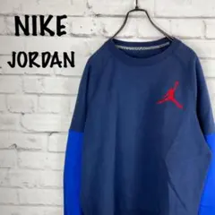 古着 NIKE JORDAN スウェットプルオーバー アーム切替 ワンポイント