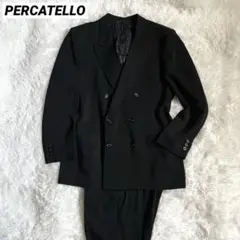 美品　PERCATELLO ダブル　フォーマルスーツ　背抜き　黒　XL 日本製