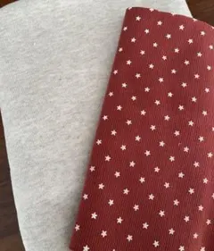 《ニット生地　セット》裏毛ニット　綿100% &スター柄　スパンテレコリブニット