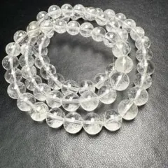 マニカラン産 天然結晶入りヒマラヤ水晶 8mm 54cm 3連巻きブレスレット