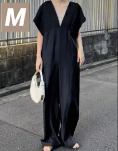 FRIFUL シャーリングオールインワン サロペット ブラック M