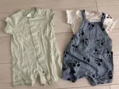 H&M ロンパース・ミッキーマウスオーバーオールセット