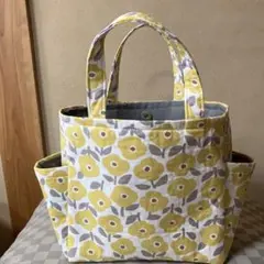 トートバッグ　ハンドメイド　サイドポケット付き
