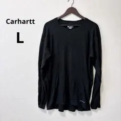 カーハート 長袖サーマルTシャツ クルーネック ワッフル L 黒 綿混のサムネイル